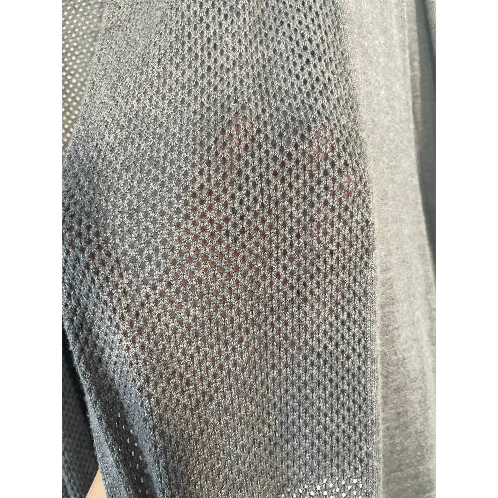Express Open Front Cardigan Gray Mesh Small - image 5